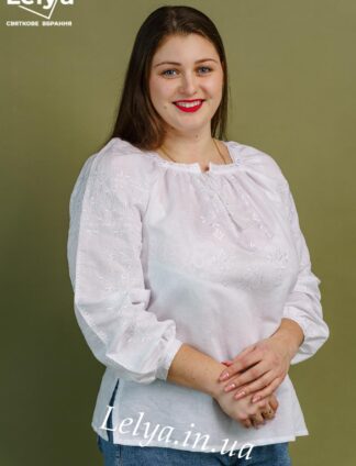 А-000093 Вишиванка "Ламана гілка" біла