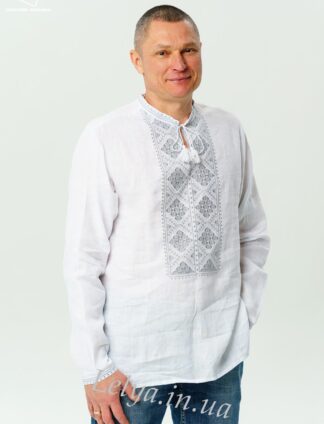А-000142 Вишиванка "Меланка" сіра чоловіча