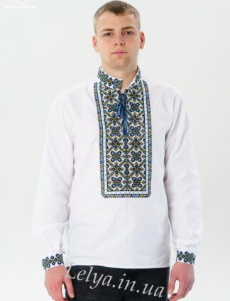 А-000100  Вишиванка "Лужанка" синя чоловіча