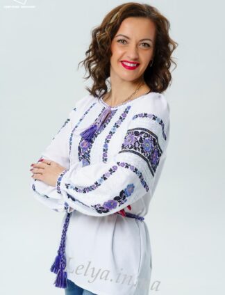 А-000067 Вишиванка "Квіткова фантазія" бузкова жіноча