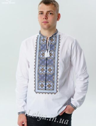 А-000022 Вишиванка "Ромби" сині чоловіча
