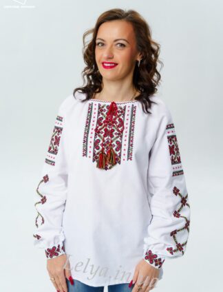 А-000112 Вишиванка "Лужанка" червона жіноча