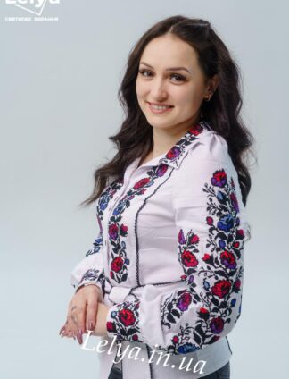 А-000065 Вишиванка "Ульяна" у білому кольорі вишивка "Борщагівська"