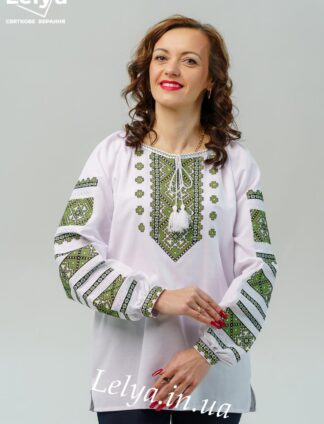 А-000155 Вишиванка "Ромби" зелені жіноча
