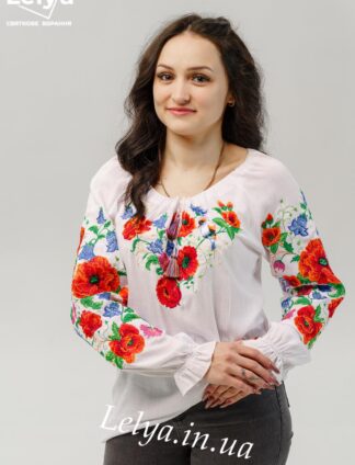 А-000125 Вишиванка "Польові квіти" біла