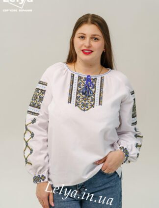 Вишиванка Лужанка синя жіноча