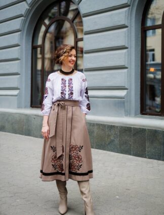 А-000055 Комплект -сукня та плахта "Незалежна" в кольорі мокко